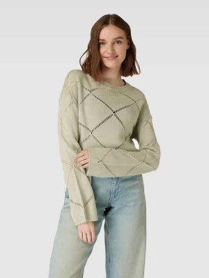 Sweter z dzianiny z rozkloszowanymi rękawami model ‘JUNE’ Noisy May