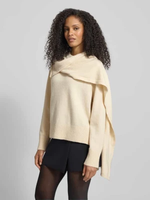Sweter z dzianiny z szalem Jake*s Collection