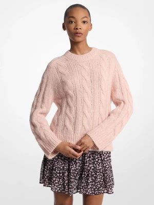 Sweter z dzianiny z warkoczami z mieszanki nylonu i wełny z alpaki Michael Kors