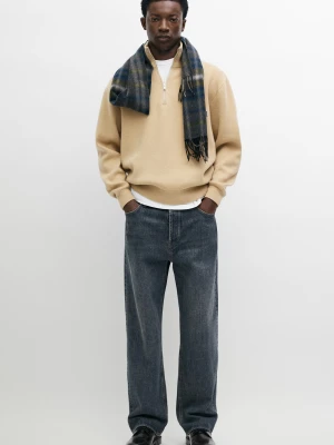 Sweter Z Dzianiny Z Wełną I Półgolfem - Wielbłądzi - Massimo Dutti - Male
