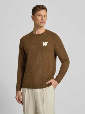 Sweter z dzianiny z wełny jagnięcej model ‘Tay’ Wood Wood