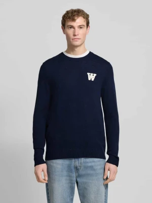 Sweter z dzianiny z wełny jagnięcej model ‘Tay’ Wood Wood