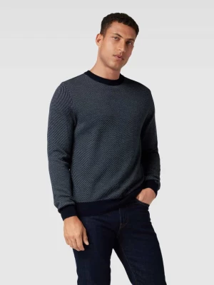 Sweter z dzianiny z wełny lana z naszywką z logo PAUL & SHARK
