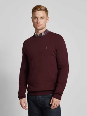 Sweter z dzianiny z wełny lana z okrągłym dekoltem Polo Ralph Lauren