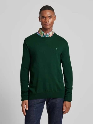 Sweter z dzianiny z wełny lana z okrągłym dekoltem Polo Ralph Lauren