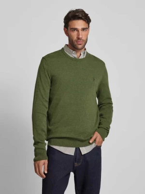 Sweter z dzianiny z wełny lana z okrągłym dekoltem Polo Ralph Lauren