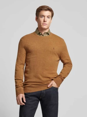 Sweter z dzianiny z wełny lana z okrągłym dekoltem Polo Ralph Lauren