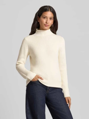 Sweter z dzianiny z wełny lana ze stójką FYNCH-HATTON