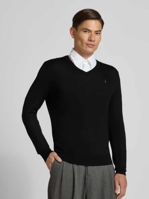 Sweter z dzianiny z wełny merino z dekoltem w serek Polo Ralph Lauren