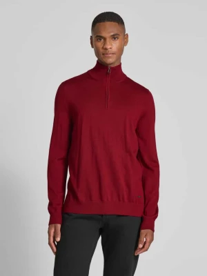 Sweter z dzianiny z wełny merino z kołnierzem zapinanym model ‘Dario’ JOOP! Collection