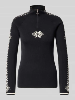 Sweter z dzianiny z wełny model 'Geilo' Dale of Norway Czarny