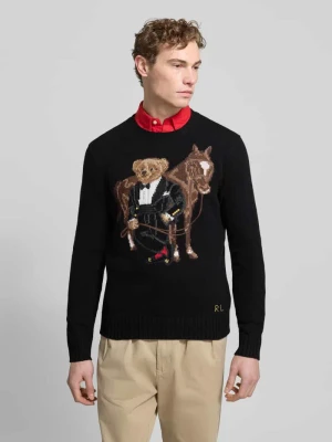 Sweter z dzianiny z wełny z motywem Polo Ralph Lauren