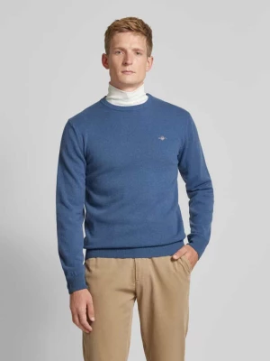 Sweter z dzianiny z wełny z okrągłym dekoltem Gant