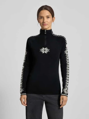 Sweter z dzianiny z wełny z zamkiem błyskawicznym model ‘Geilo’ Dale of Norway