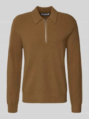 Sweter z dzianiny z wełny z zamkiem błyskawicznym model ‘ISAKS’ Samsøe Samsøe
