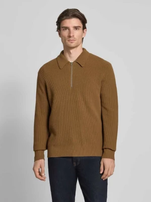 Sweter z dzianiny z wełny z zamkiem błyskawicznym model ‘ISAKS’ Samsøe Samsøe