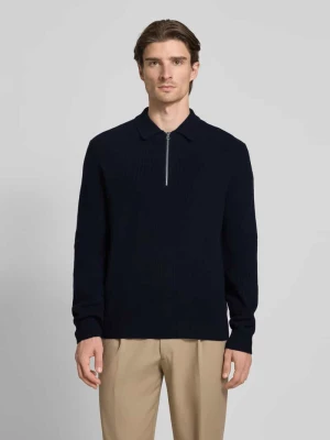 Sweter z dzianiny z wełny z zamkiem błyskawicznym model ‘ISAKS’ Samsøe Samsøe