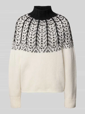 Sweter z dzianiny z wełny ze stójką Closed Złamany biały