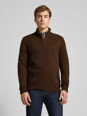Sweter z dzianiny z wełny ze stójką i zamkiem błyskawicznym Polo Ralph Lauren