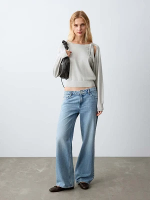 Sweter z dzianiny z wiązaniem u dołu średni szary - Teen - - MANGO TEEN