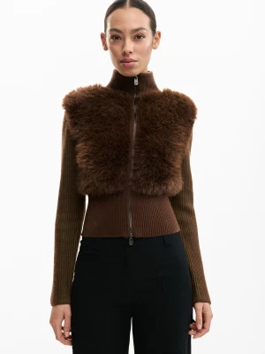 Zdjęcie produktu Czekoladowy sweter z dzianiny Desigual brązowy