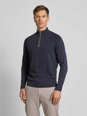 Sweter z dzianiny z wyhaftowanym logo Bugatti