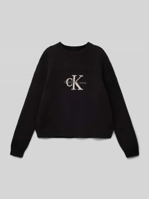 Sweter z dzianiny z wyhaftowanym logo Calvin Klein Jeans