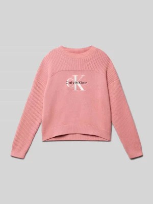Sweter z dzianiny z wyhaftowanym logo Calvin Klein Jeans