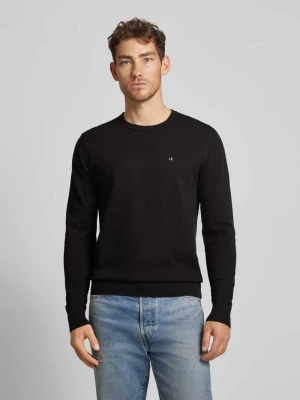 Sweter z dzianiny z wyhaftowanym logo CK Calvin Klein