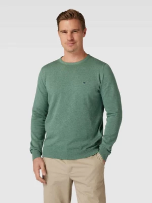 Sweter z dzianiny z wyhaftowanym logo FYNCH-HATTON