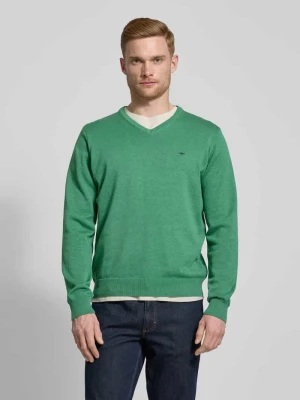 Sweter z dzianiny z wyhaftowanym logo FYNCH-HATTON