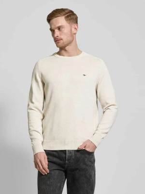 Sweter z dzianiny z wyhaftowanym logo FYNCH-HATTON