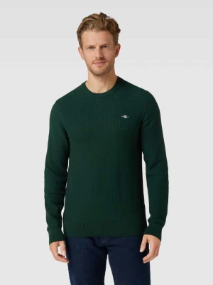 Sweter z dzianiny z wyhaftowanym logo Gant
