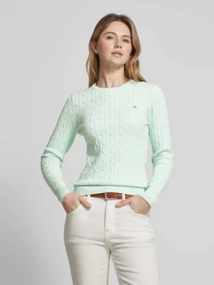 Sweter z dzianiny z wyhaftowanym logo Gant