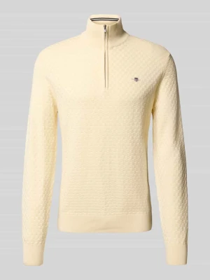 Sweter z dzianiny z wyhaftowanym logo Gant