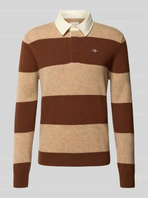 Sweter z dzianiny z wyhaftowanym logo Gant