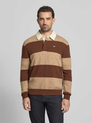 Sweter z dzianiny z wyhaftowanym logo Gant