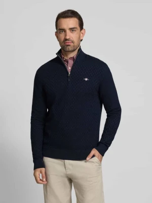 Sweter z dzianiny z wyhaftowanym logo Gant