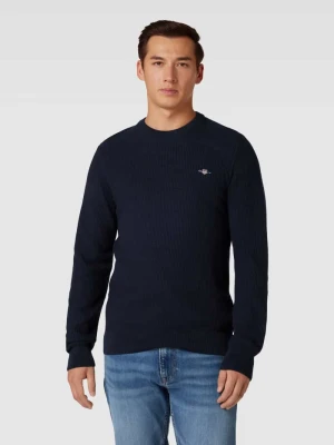 Sweter z dzianiny z wyhaftowanym logo Gant