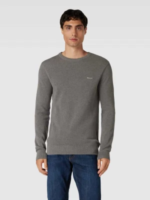 Sweter z dzianiny z wyhaftowanym logo Gant