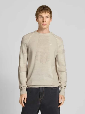 Sweter z dzianiny z wyhaftowanym logo i okrągłym dekoltem G-Star Raw