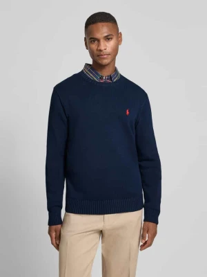 Sweter z dzianiny z wyhaftowanym logo i okrągłym dekoltem Polo Ralph Lauren