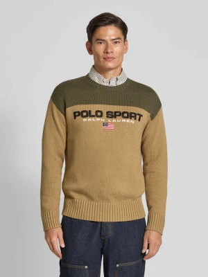 Sweter z dzianiny z wyhaftowanym logo i okrągłym dekoltem Polo Ralph Lauren