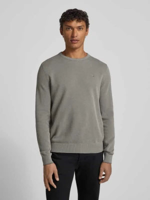 Sweter z dzianiny z wyhaftowanym logo Lerros