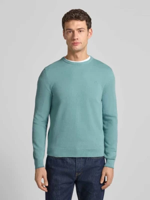 Sweter z dzianiny z wyhaftowanym logo Lerros