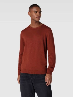 Sweter z dzianiny z wyhaftowanym logo model ‘BASIC’ s.Oliver RED LABEL