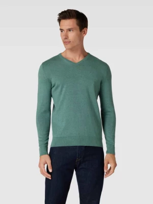 Sweter z dzianiny z wyhaftowanym logo model ‘BASIC’ Tom Tailor