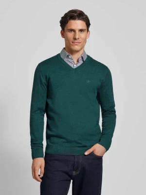 Sweter z dzianiny z wyhaftowanym logo model ‘BASIC’ Tom Tailor