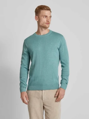 Sweter z dzianiny z wyhaftowanym logo model ‘BASIC’ Tom Tailor