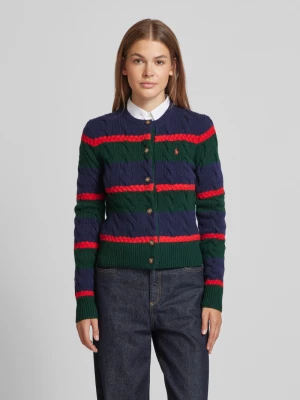 Sweter z dzianiny z wyhaftowanym logo model ‘CARDI’ Polo Ralph Lauren